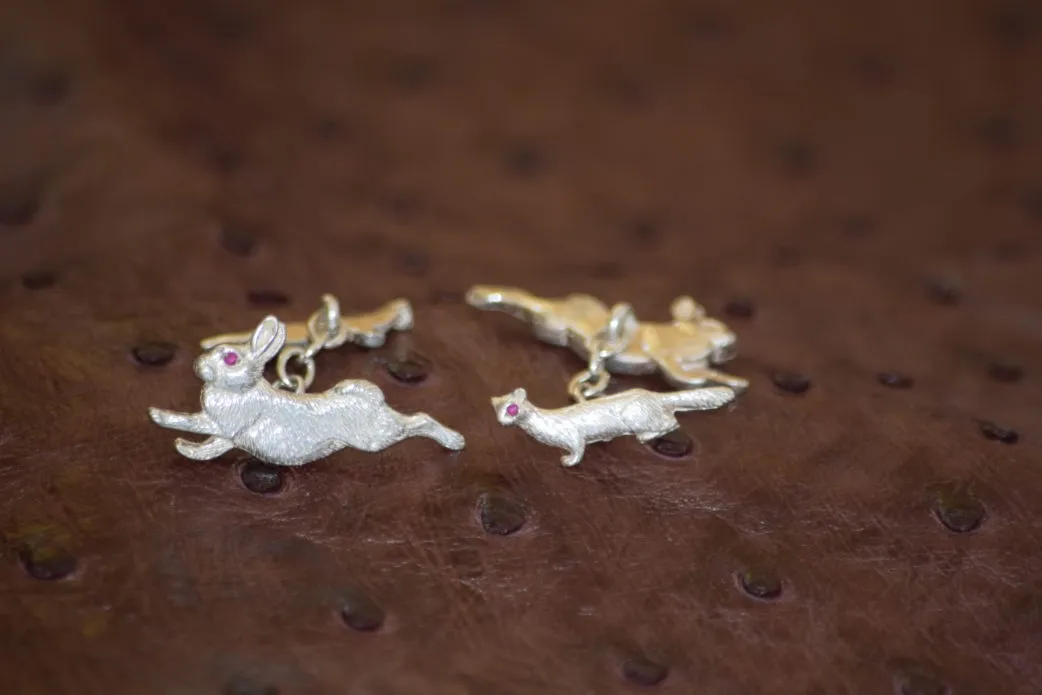 Bolting Rabbit and Ferret Cufflinks