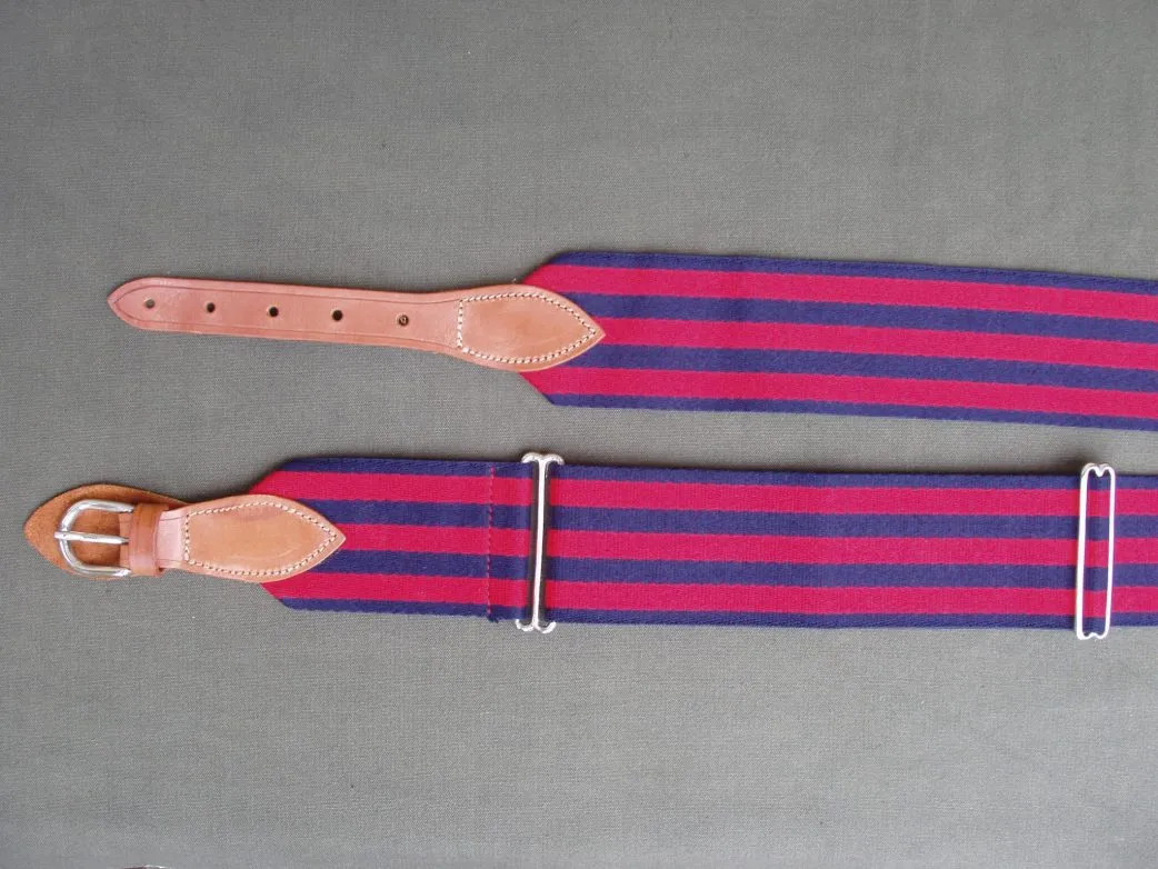 Leather and webbing adjustable luggage strap