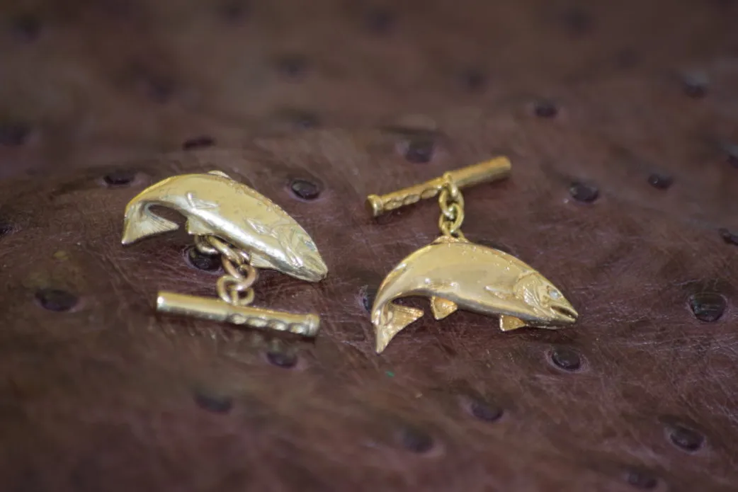Leaping Salmon and Priest Cufflinks