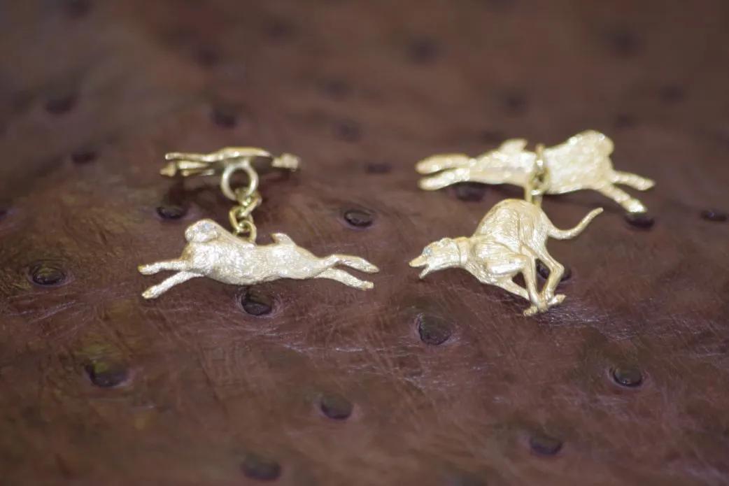 Coursed Hare and Longdog Cufflinks