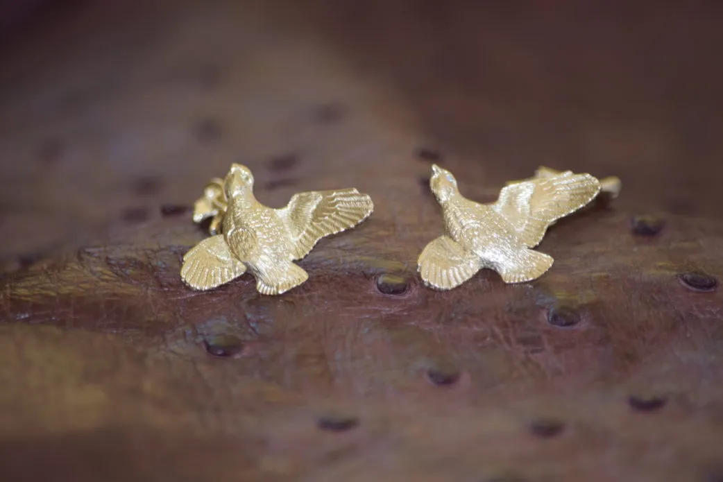 Flaring Grey Partridge Cufflinks