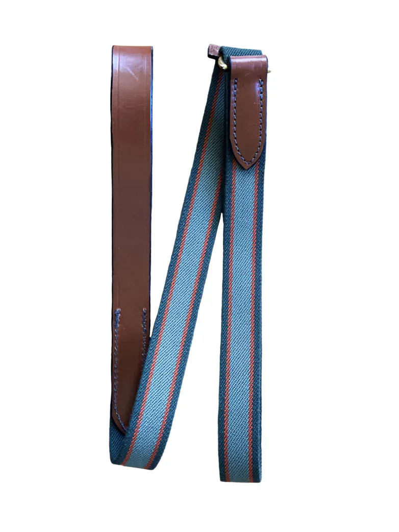 Olive Dog Lead with Leather accents