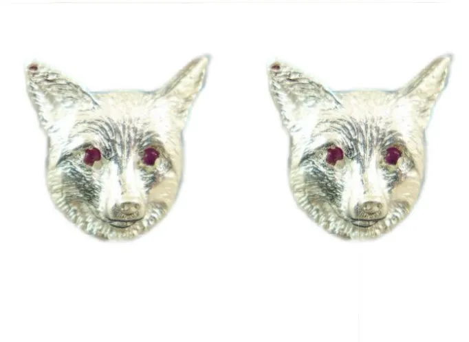 Silver Fox Stud Earrings