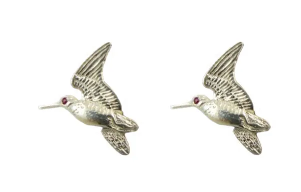 Silver Snipe Stud Earrings