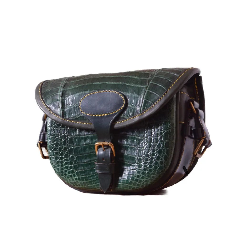 Green Crocodile Skin Cartridge Bag - 100 size