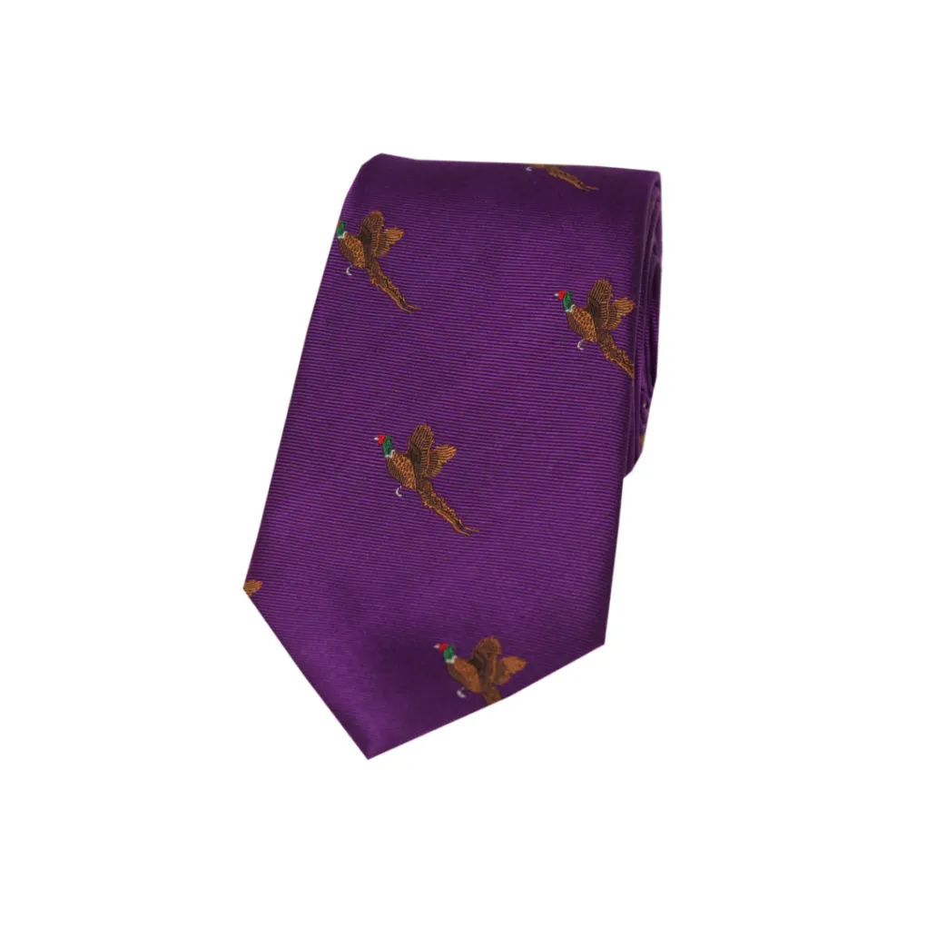 Silk Purple Flying Pheasant Tie