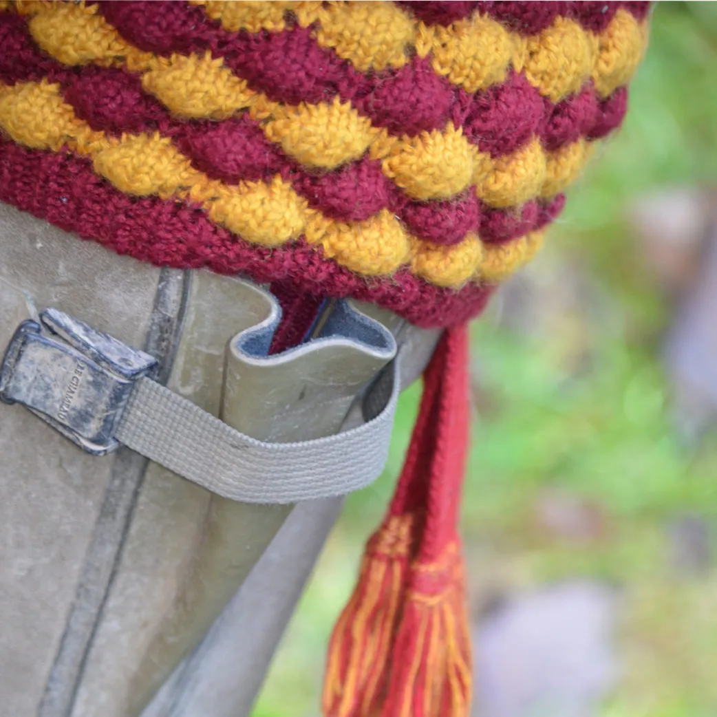 Mens Performance Shooting Sock and Garter in Red and Ochre
