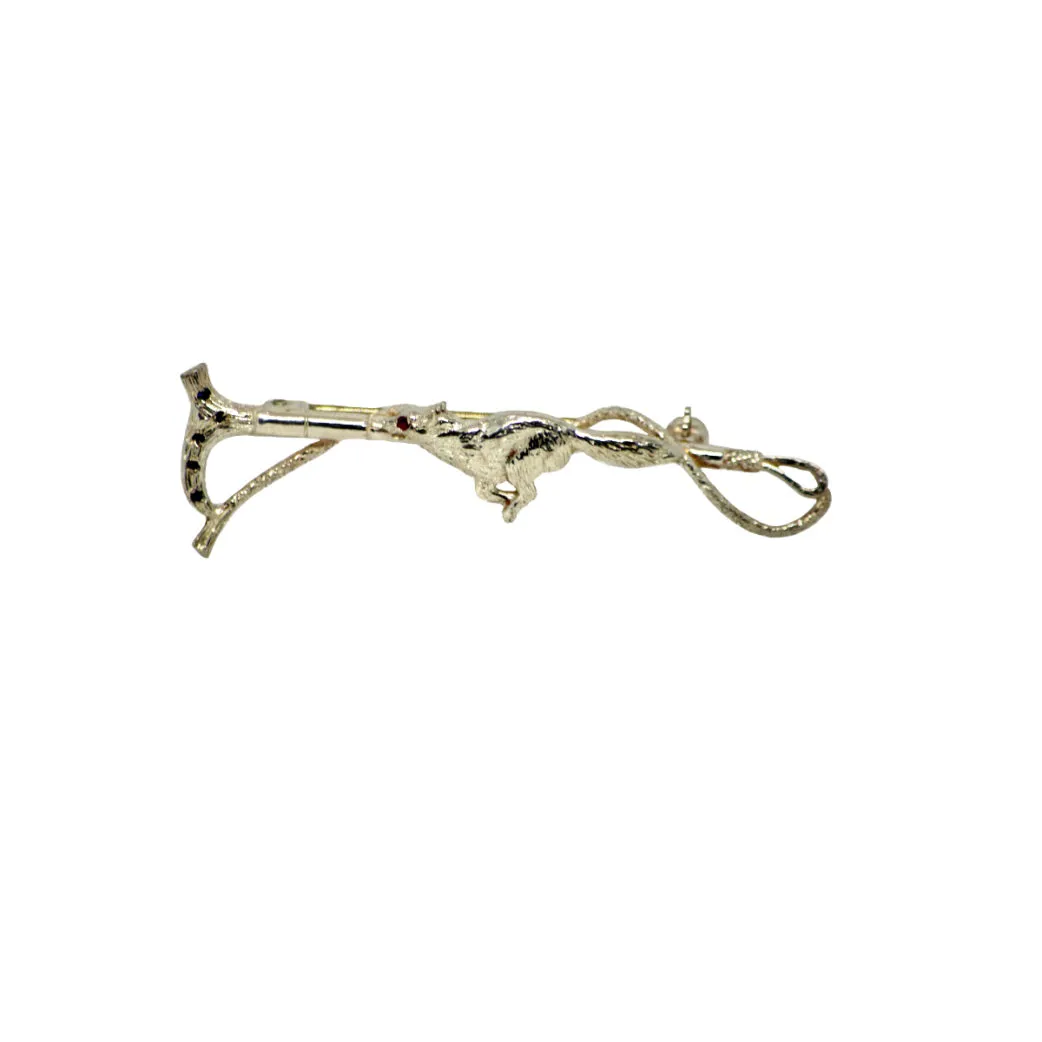 Hunting Whip with Fox Scarf Pin
