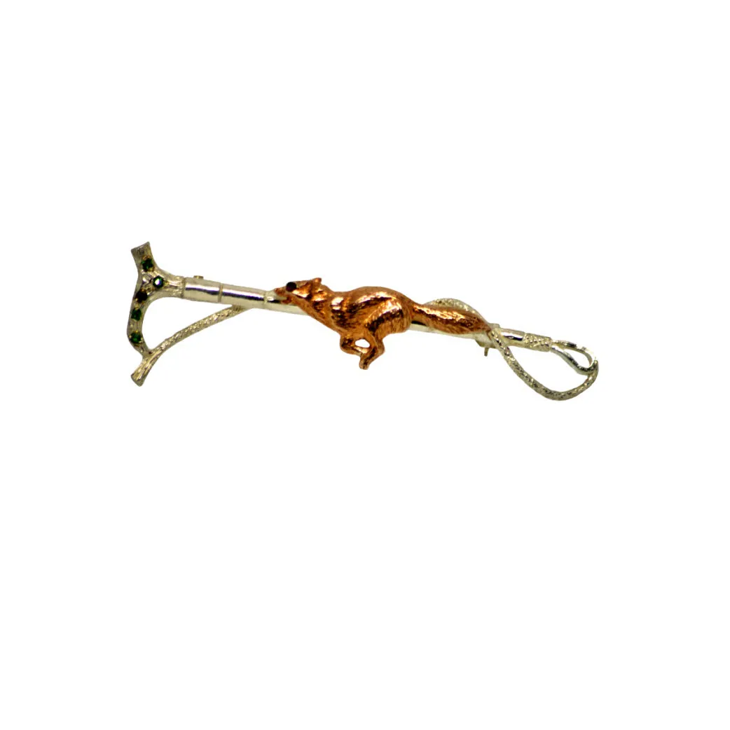 Hunting Whip with Rose Gold Fox Scarf Pin