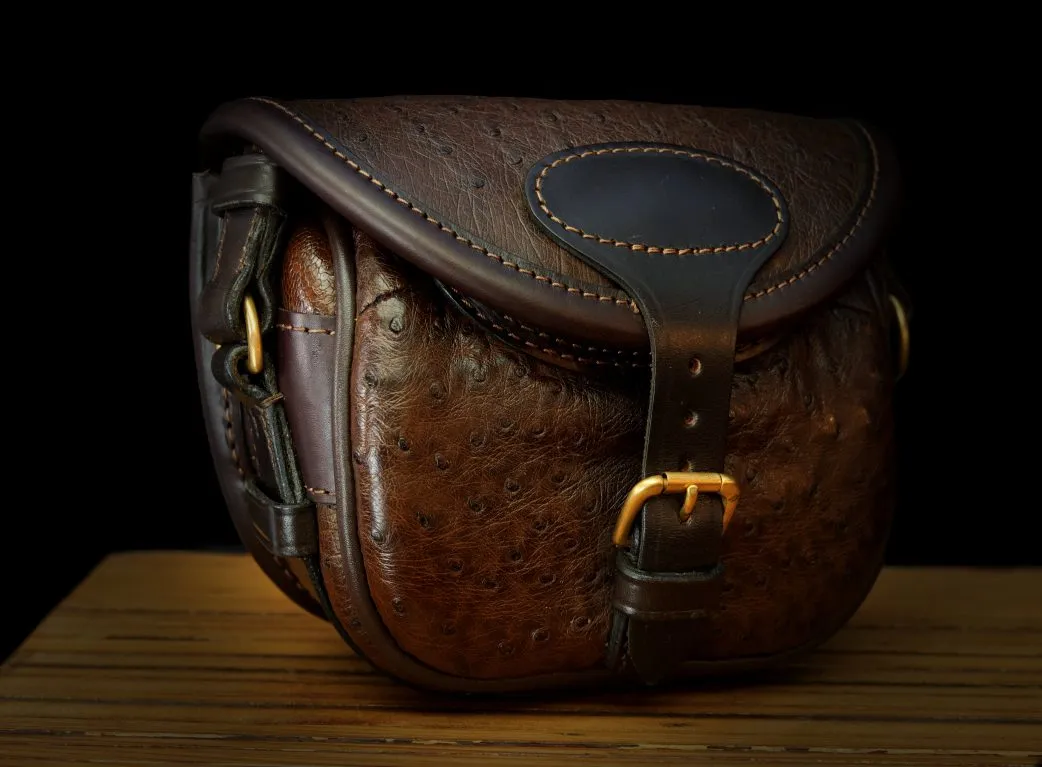 Dark Havana Ostrich Cartridge Bag - 50 Size