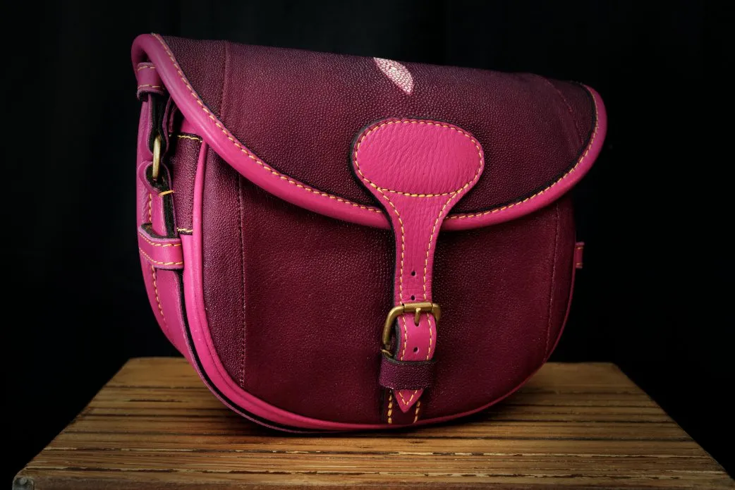 Pink Shagreen Cartridge Bag - 100 Size