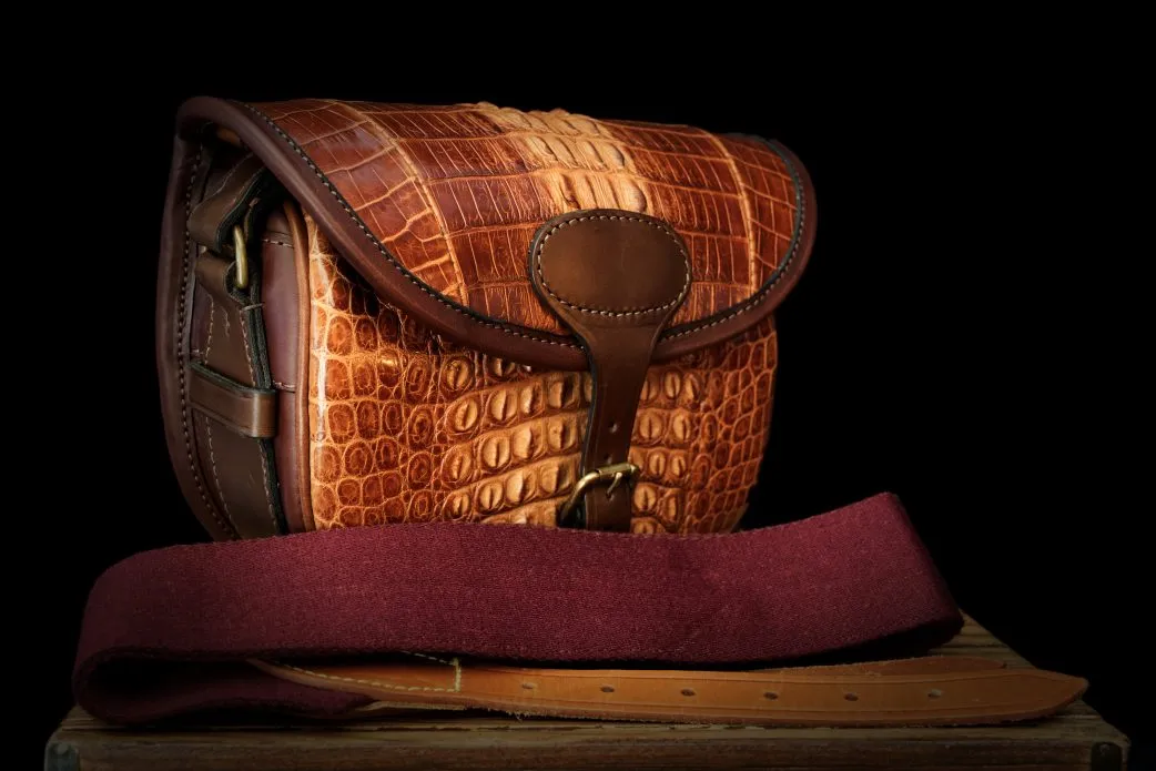 Tan Crocodile Skin Cartridge Bag - 100 size