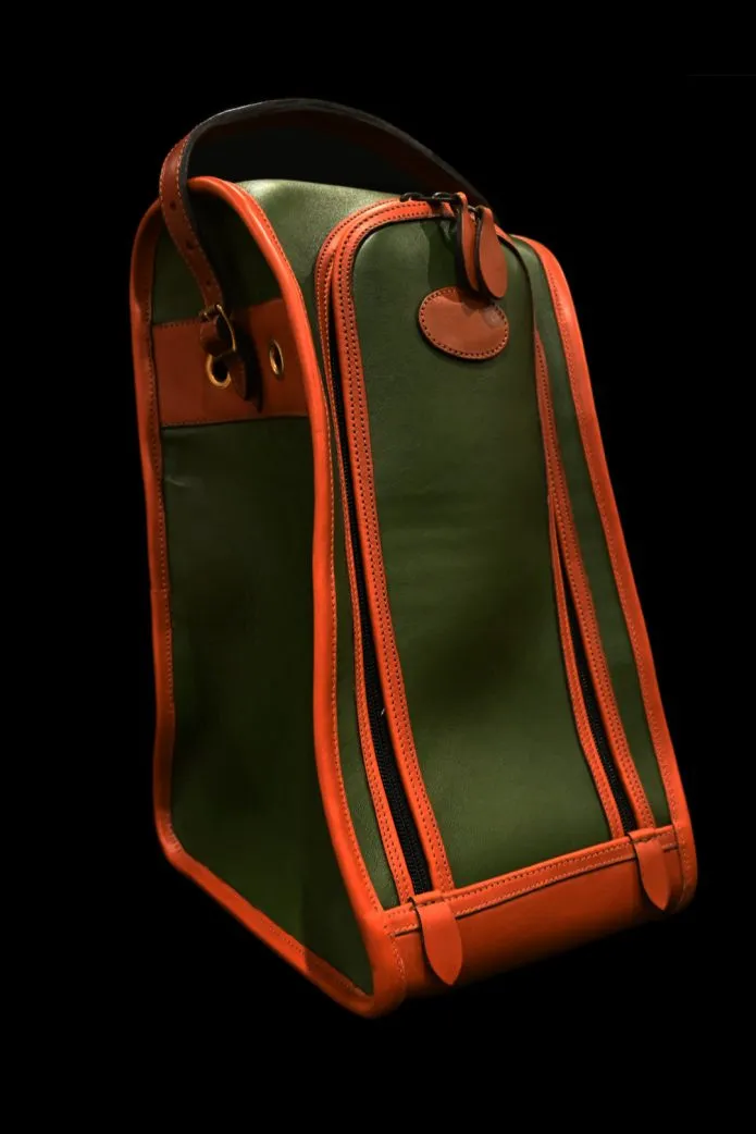 Green Cow hide Boot Bag