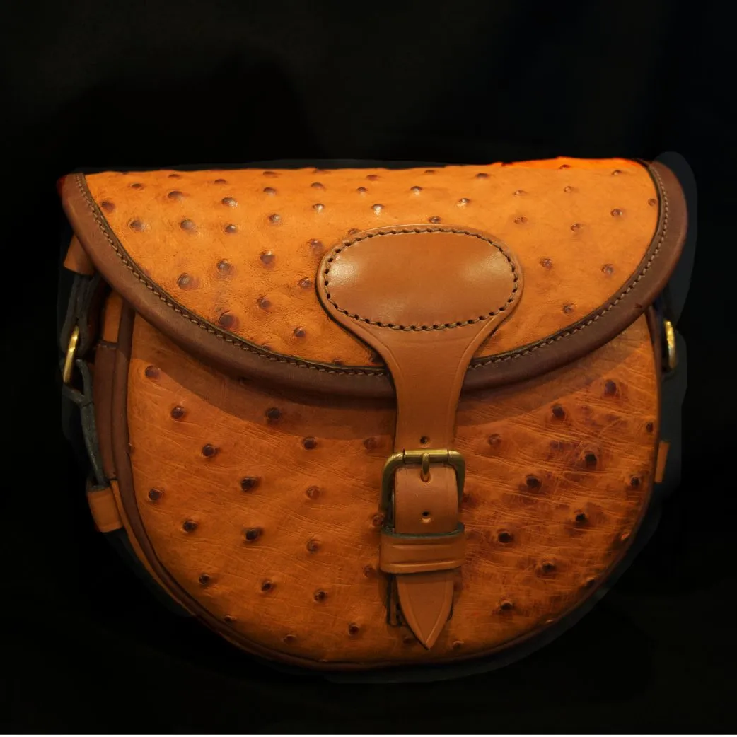 Cognac Ostrich Cartridge Bag - 75 Size