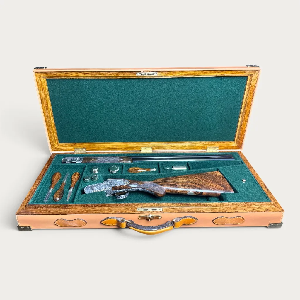 Oak and Leather Flat Display Case
