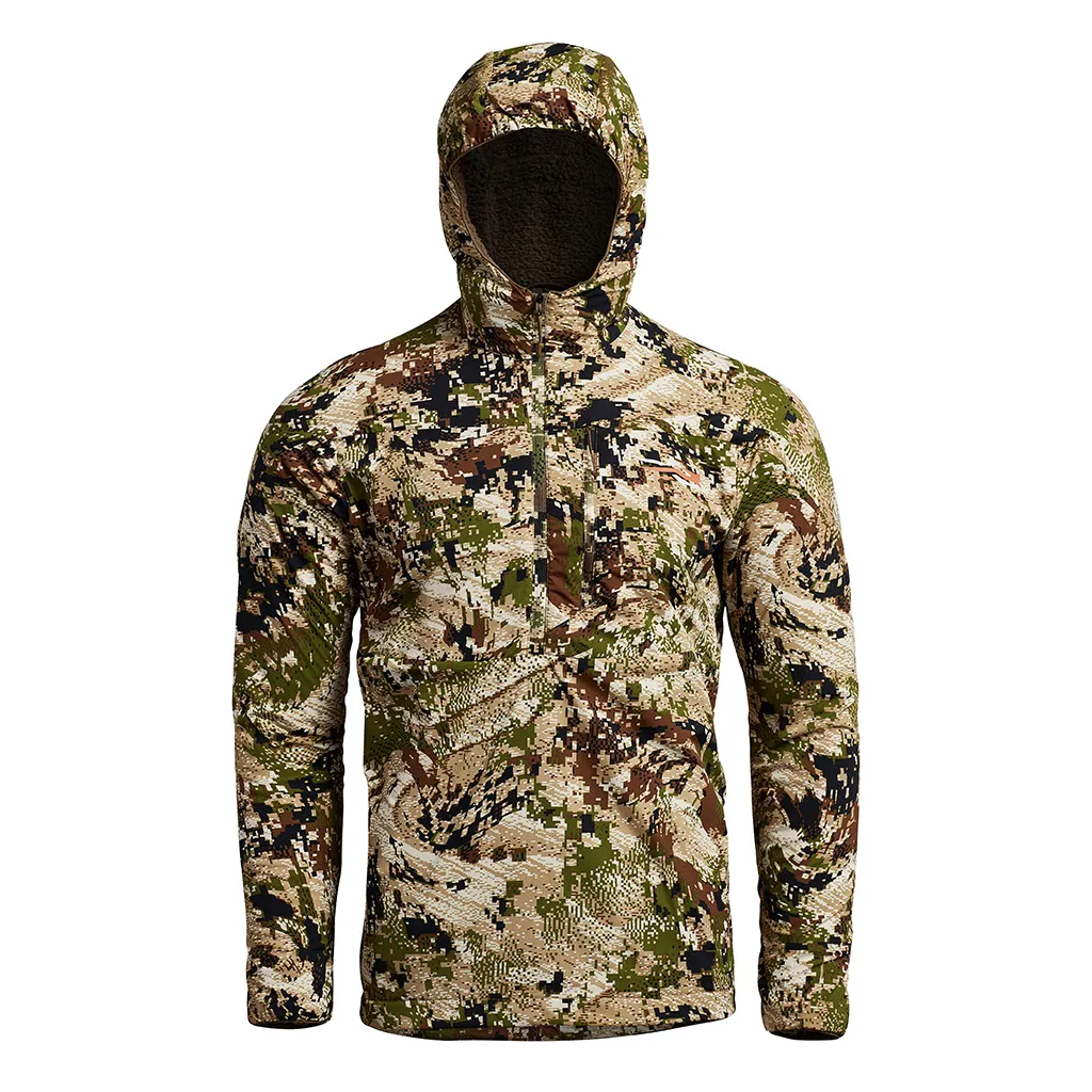 Sitka Gear Lightweight mid layer Hunting Apparel Ambient Hoody Front in Subalpine camo