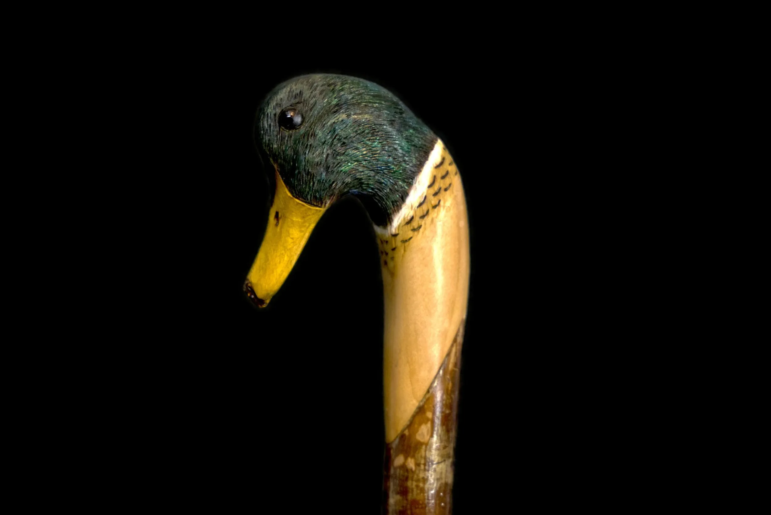 Hand Carved Shooting Stick - Mallard
