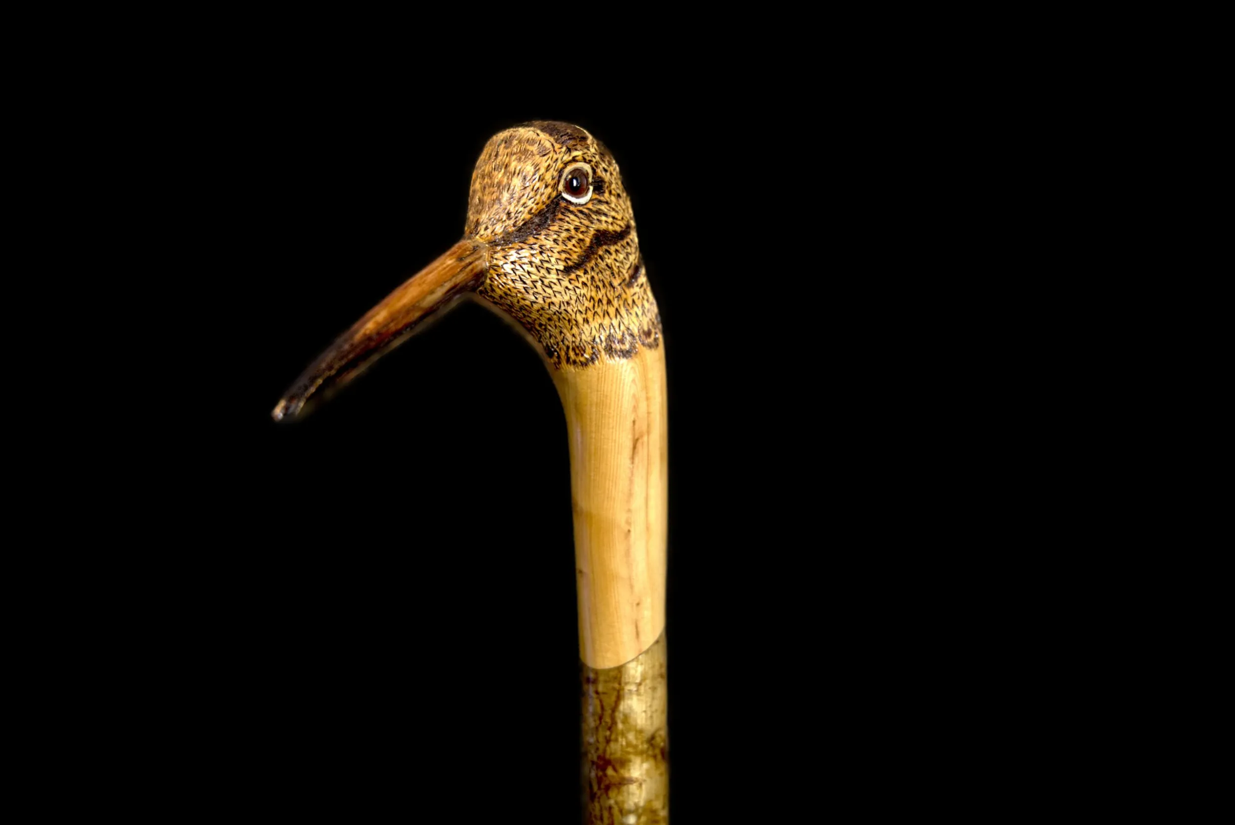 Hand Carved Shooting Stick - Woodcock