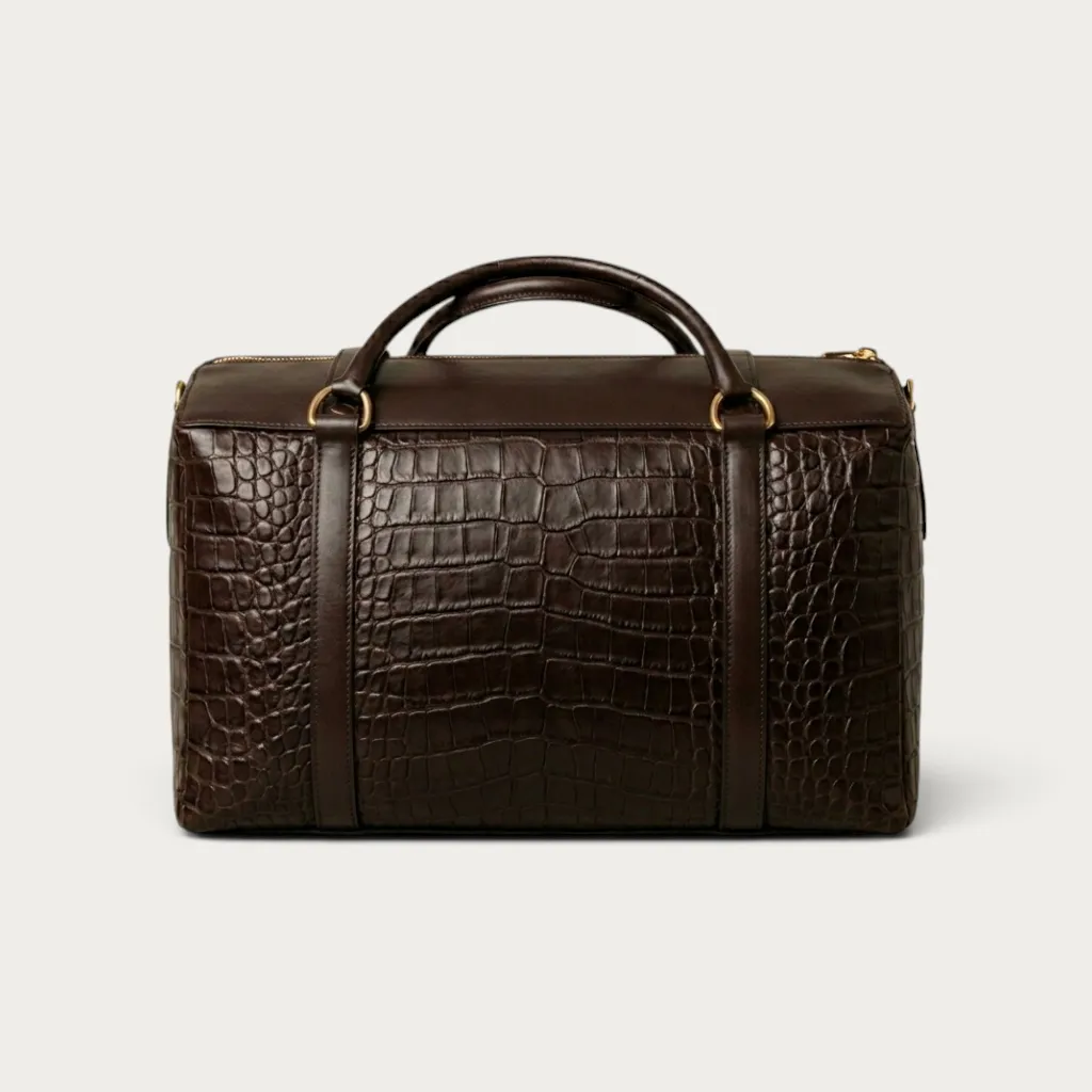 Northumberland Leather Medium Luggage Croc